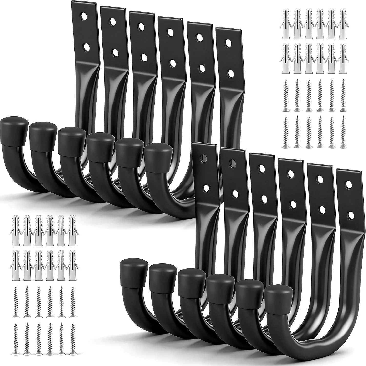 Heavy Duty Garage Storage Hooks, 12-Piece Bike Hooks for Garage Wall, Utility Wall Mount J Hooks, Large Metal Storage Organizer, Extension Cord HangerGift