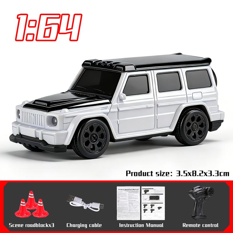 1:64 Desktop Mini Drift RC Car, 2.4g Wireless Control, Four-Wheel Drive High-Speed Drifting, Realistic Lights & Obstacle Accessories