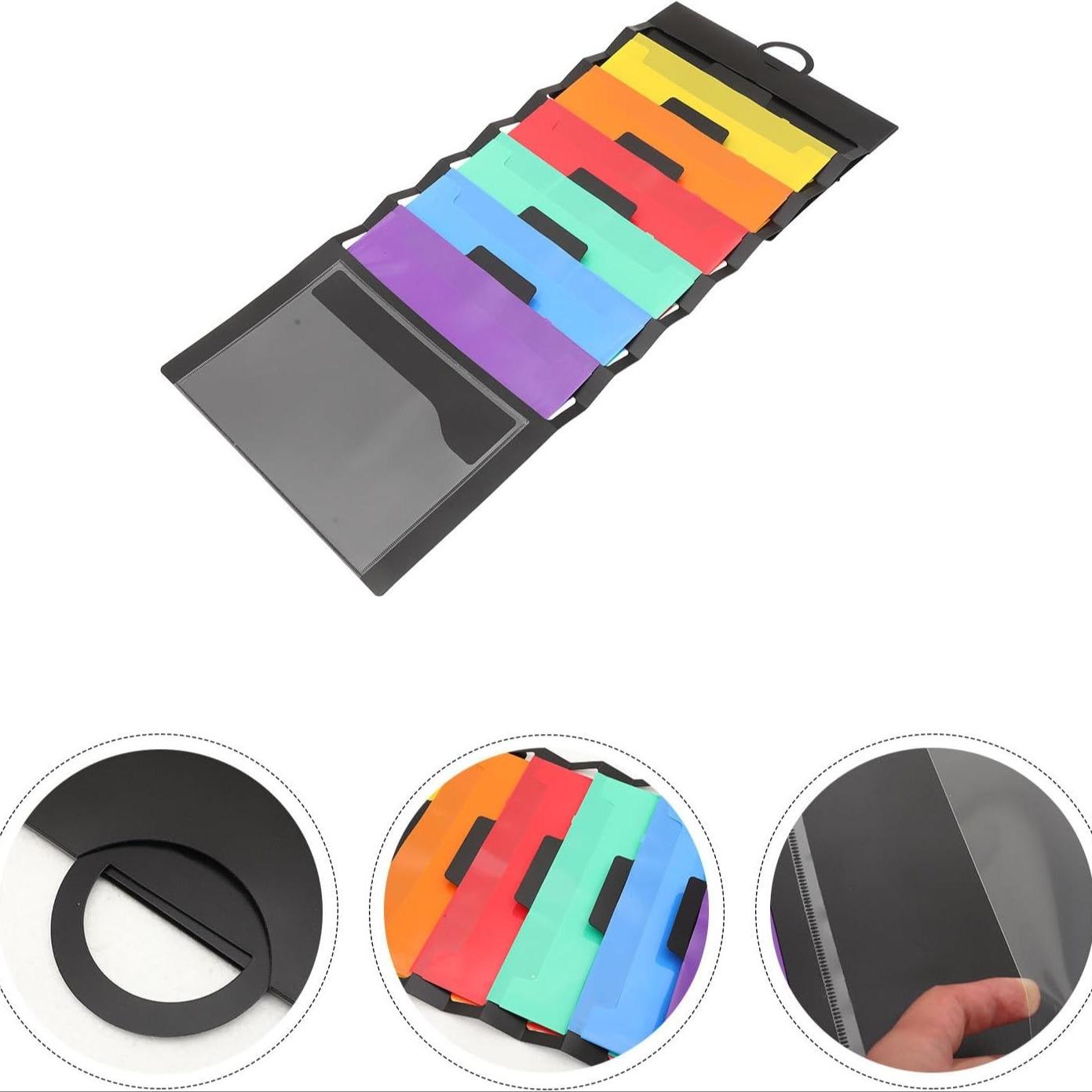 Portable Wall-Mounted File Organizer with 6 Pockets, Foldable and Waterproof PP Materials, Ideal for Office, Home, Classroom Storage, File Holder