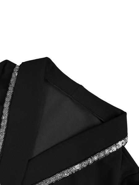 Elegant Women's Two-Piece Set, Long Sleeve Blazer & Pencil Skirt, Rhinestone Trim, Business Office Wear, New European Style