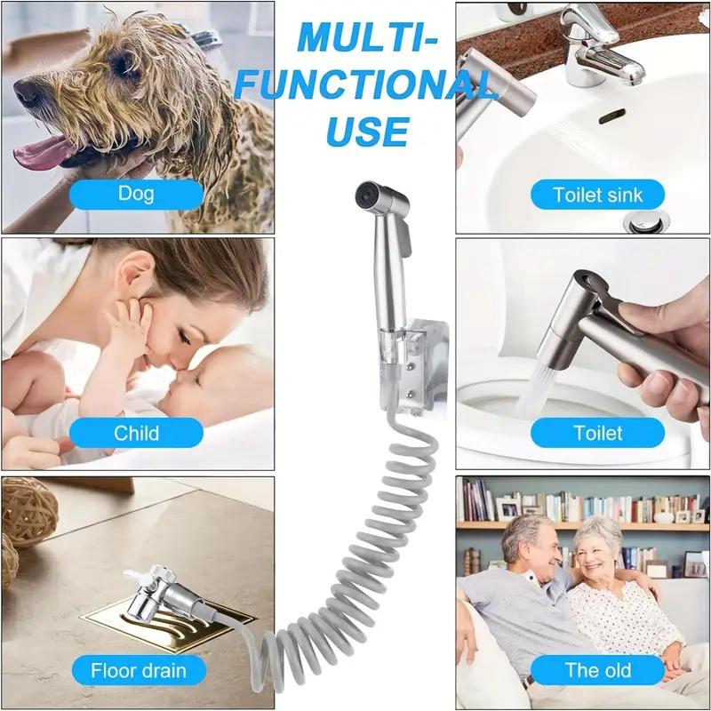 Handheld Shower Kit for Wash Basin, 1.5m Flexible Hose, Kitchen & Bathroom Faucet Spray Accessories, Adapter G1/2, Shampoo, Pet Shower Use, Handheld Shower Attachment