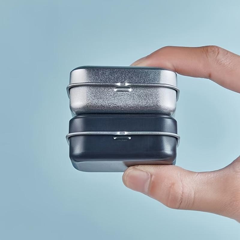 1 printed metal rectangular empty hinge jar-portable mini storage box, flip design, suitable for family storage-can be used for storing jewelry, handicrafts and gifts-is the perfect choice for sorting small objects and sewing supplies.