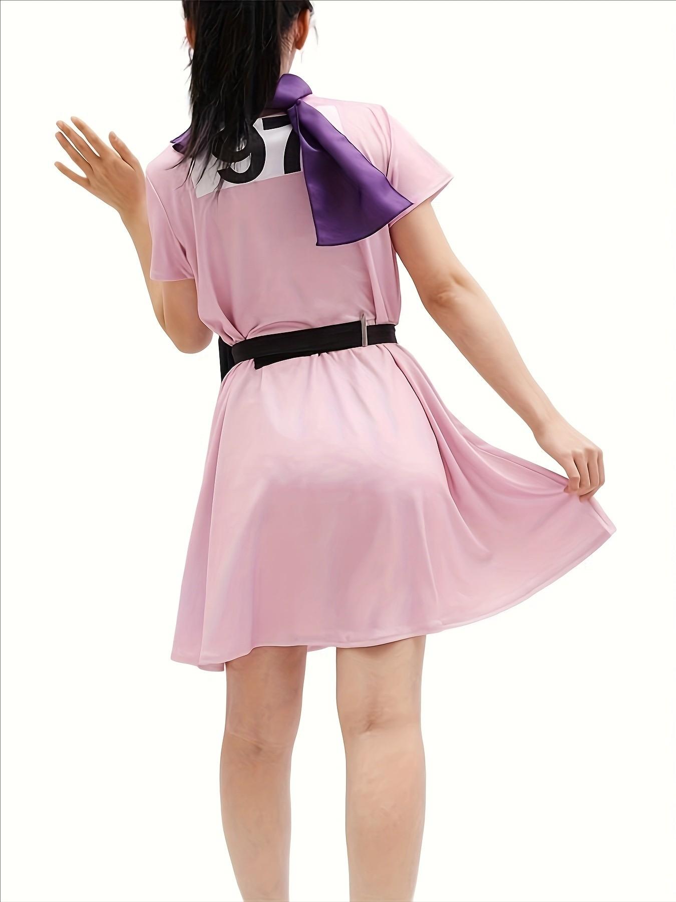 Anime Bulma Cosplay Costume Pink Dress Uniform Kawaii Girls Full Set Outfits Halloween Carnival Masquerade Party