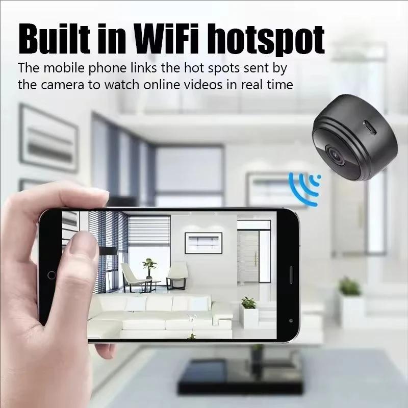 A9 WiFi Mini Camera, Wireless Video Recorder, Security Surveillance Camera, Smart Home Monitor, Suitable for Babies and Pets