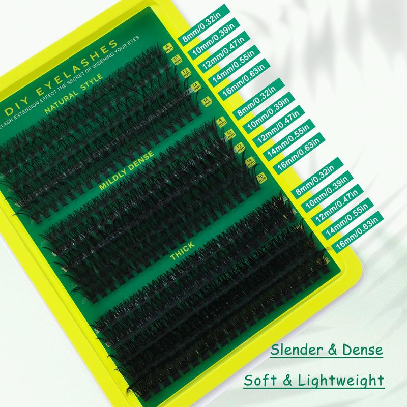 DIY Personal Eyelash Clusters, Beginner Friendly High Capacity Lashes Set, Thick Voluminous False Eyelashes, Easy-To-Use Segmented Lashes