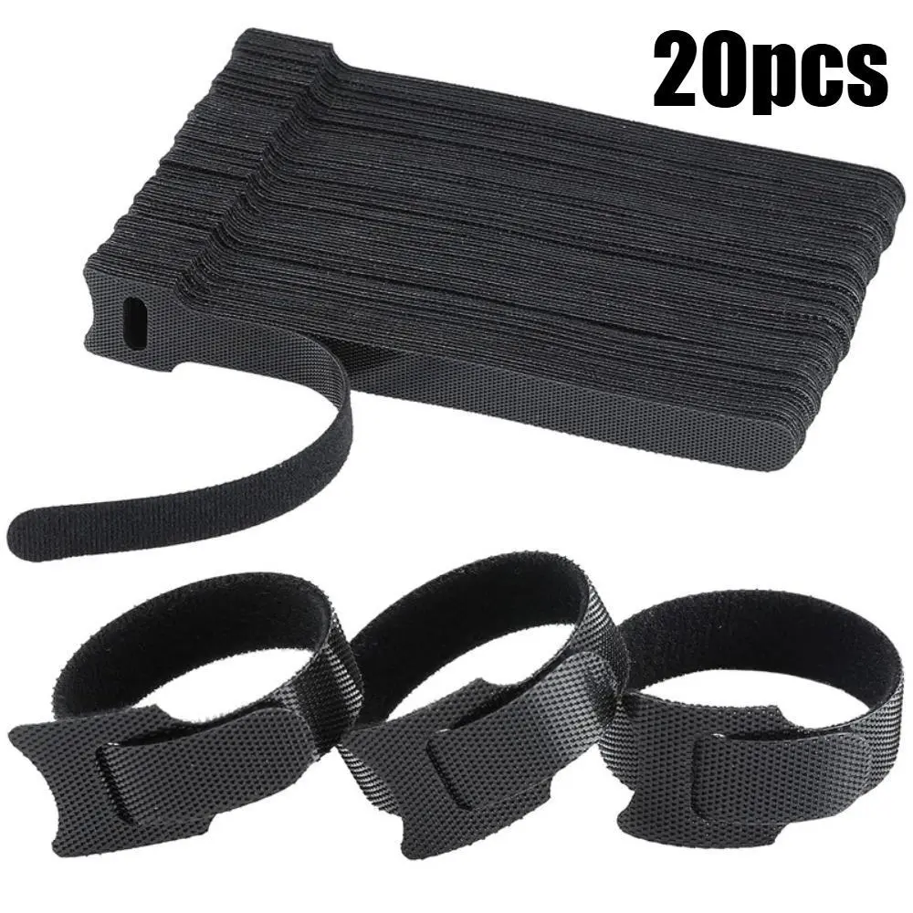 20pcs Reusable Back-to-Back Velcro Cable Straps 150*20mm, Self-Gripping Nylon Wire Management Bands, Multipurpose Bundling Ties for Data Cables and Plant Fixing, Gardening, Office, Hook And Loop