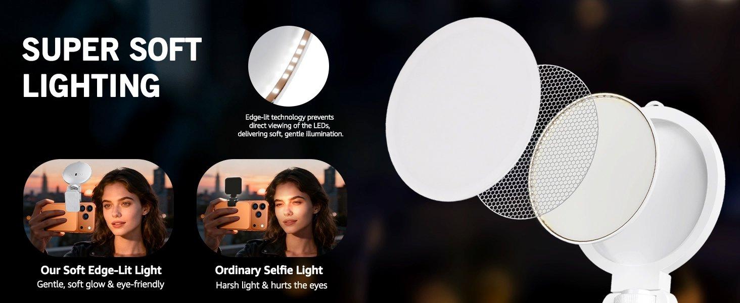 3 Color Soft Selfie Light Phone Light with Clip, Portable Edge-lit Ring Light, Rechargeable Video Conference Lighting for iPhone/Selfies/Makeup/Live Streaming/TikTok/Vlog/Zoom/Video Calls 3 Color Soft Selfie Light Phone Light with Clip, Portable Edge-lit Ring Light, Rechargeable Video Conference Lighting for iPhone/Selfies/Makeup/Live Streaming/TikTok/Vlog/Zoom/Video Calls