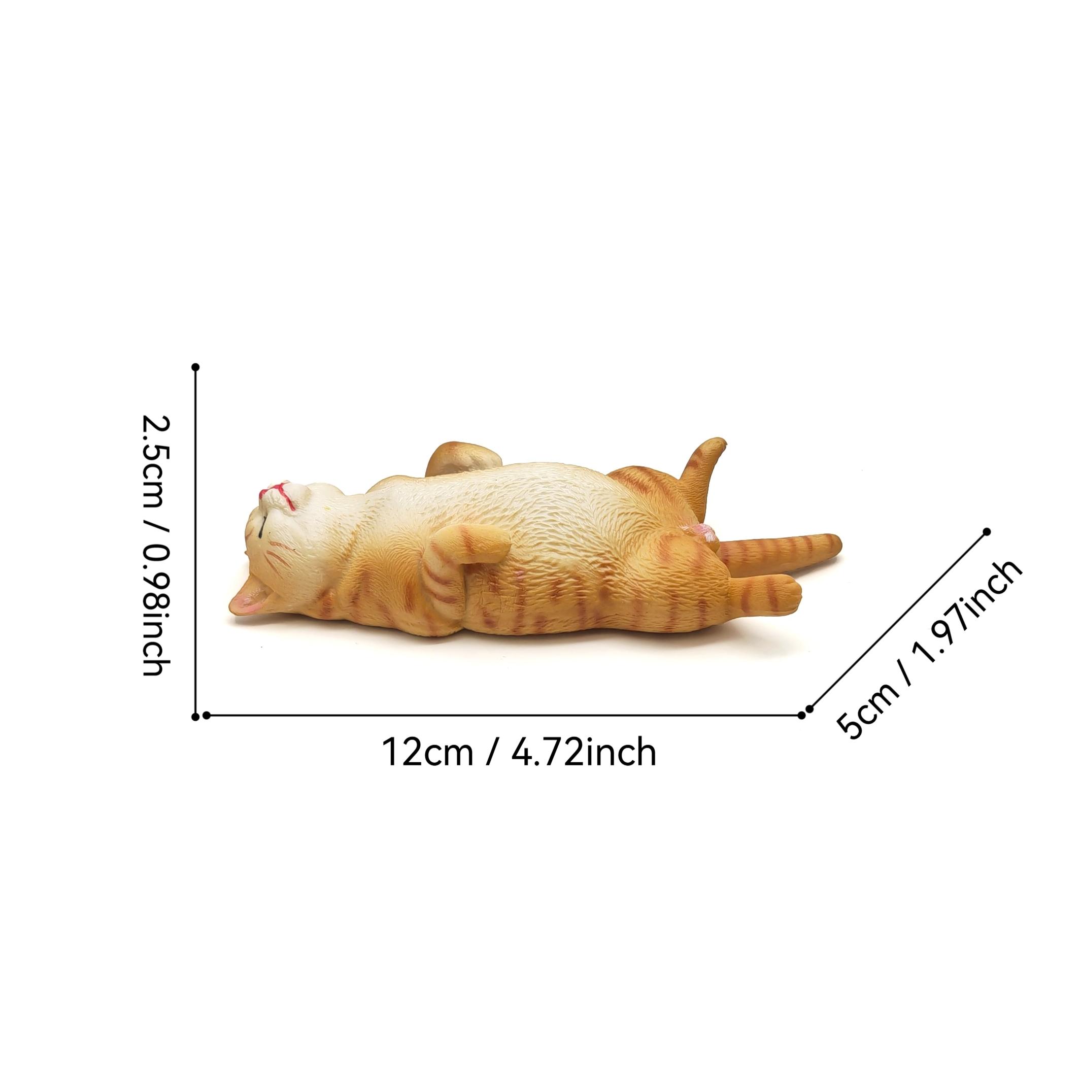 Sleeping Cat Statue Mini Animal Model, Solid Simulation Sculpture, Perfect for Home Decor, Farm Decoration, Birthday Gift