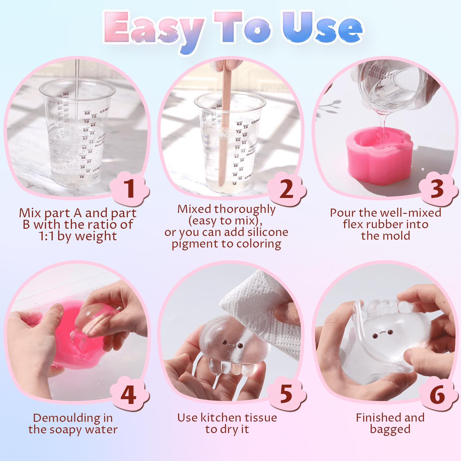 Transparent Gel for Taba Squishy, 28oz Super Soft Flex Rubber for Squishy Maker, DIY Decompression Gift for Cat Paw, Hamster, Artificial Strawberry and Chick Squishy - LET'S RESIN