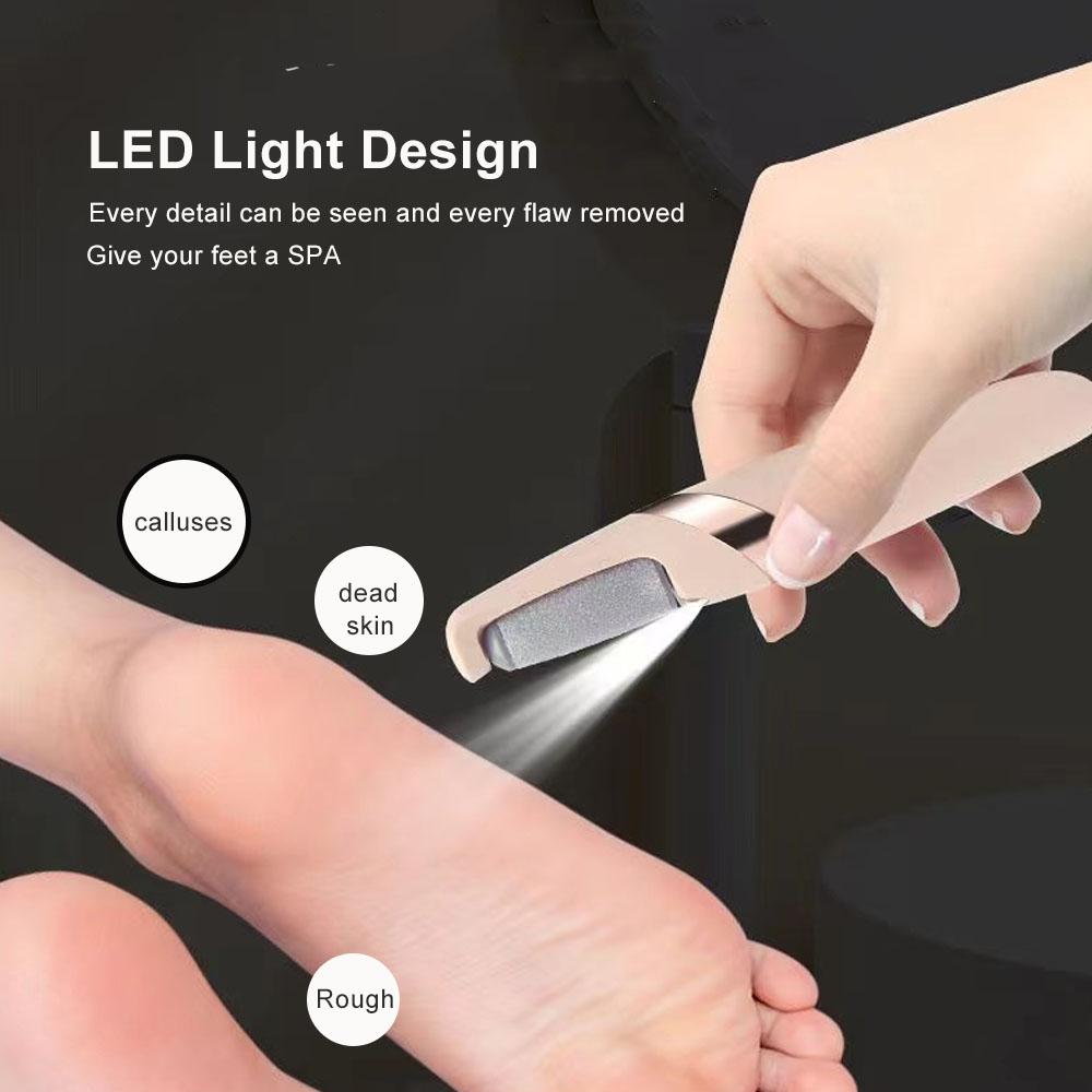 Rechargeable Electric Foot Callus Remover, 2 Adjustable Levels Foot File with Washable Grinding Head & Light, Cordless Nail File, Professional Pedicure Tool for Daily Use, Body Care Products, Foot Dead Skin Remover, Foot Callus Remover, DIY Manicure