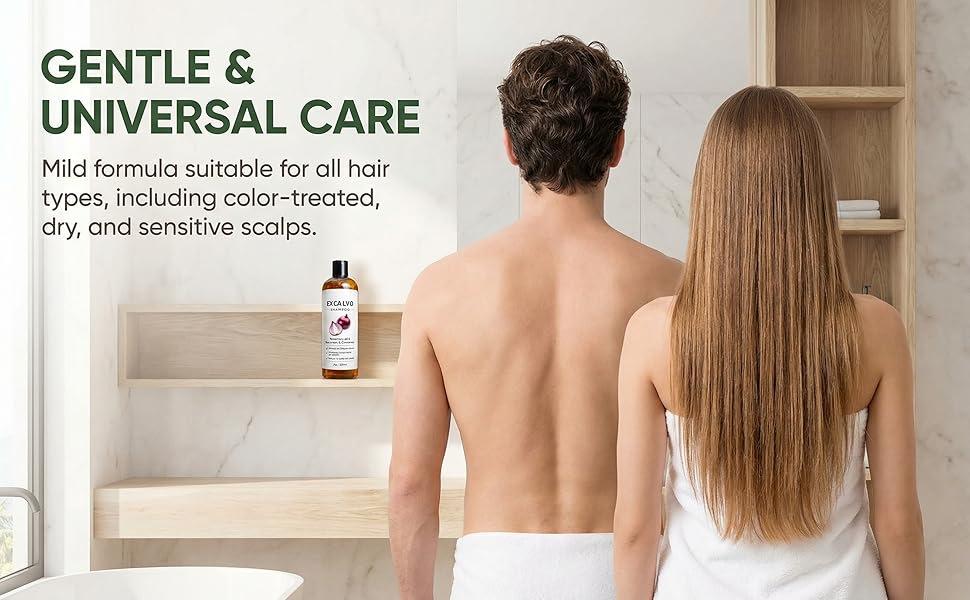 EXCALVO Shampoo, Onion Shampoo for Hair Growth, With Rosemary Oil, Red Onion, Cinnamon, Effectively Prevent Hair Loss |   Promotes Thicker Fuller Hair for Women and Men