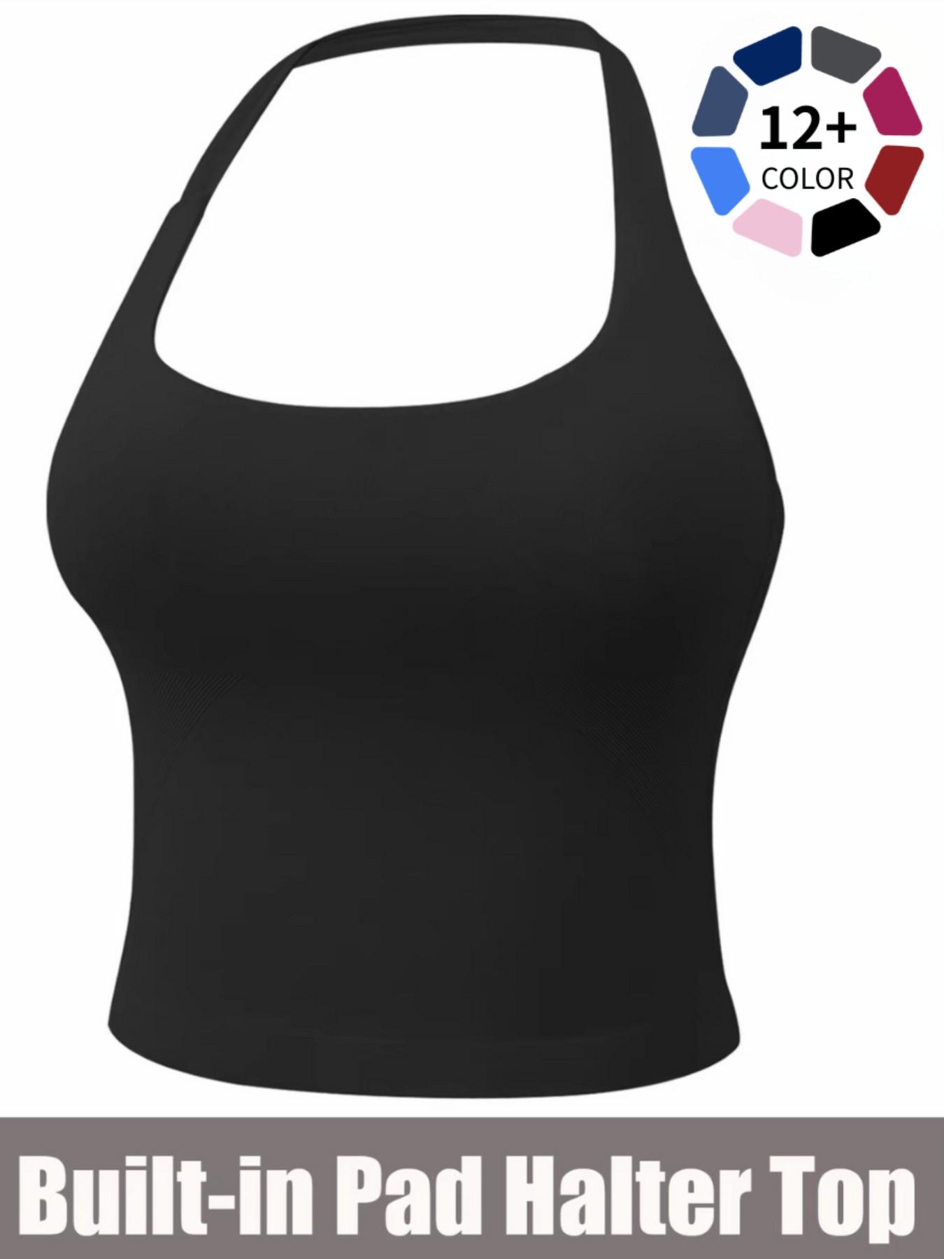 Women's Halter Neck Yoga Tank Top, Seamless Design for Gym, Yoga & Daily Wear, Comfortable Women's Activewear