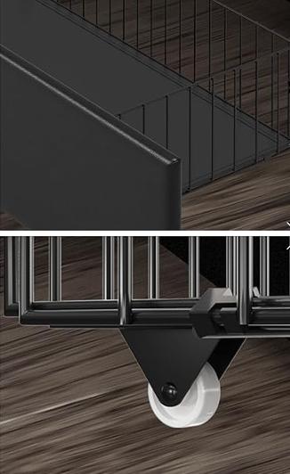 LIKIMIO Bed Frame with LED Lights and 4 Storage Drawers, Upholstered Platform Bed Frame Queen Size with Adjustable Crystal Button PU Leather Headboard, No Box Spring Needed, Black