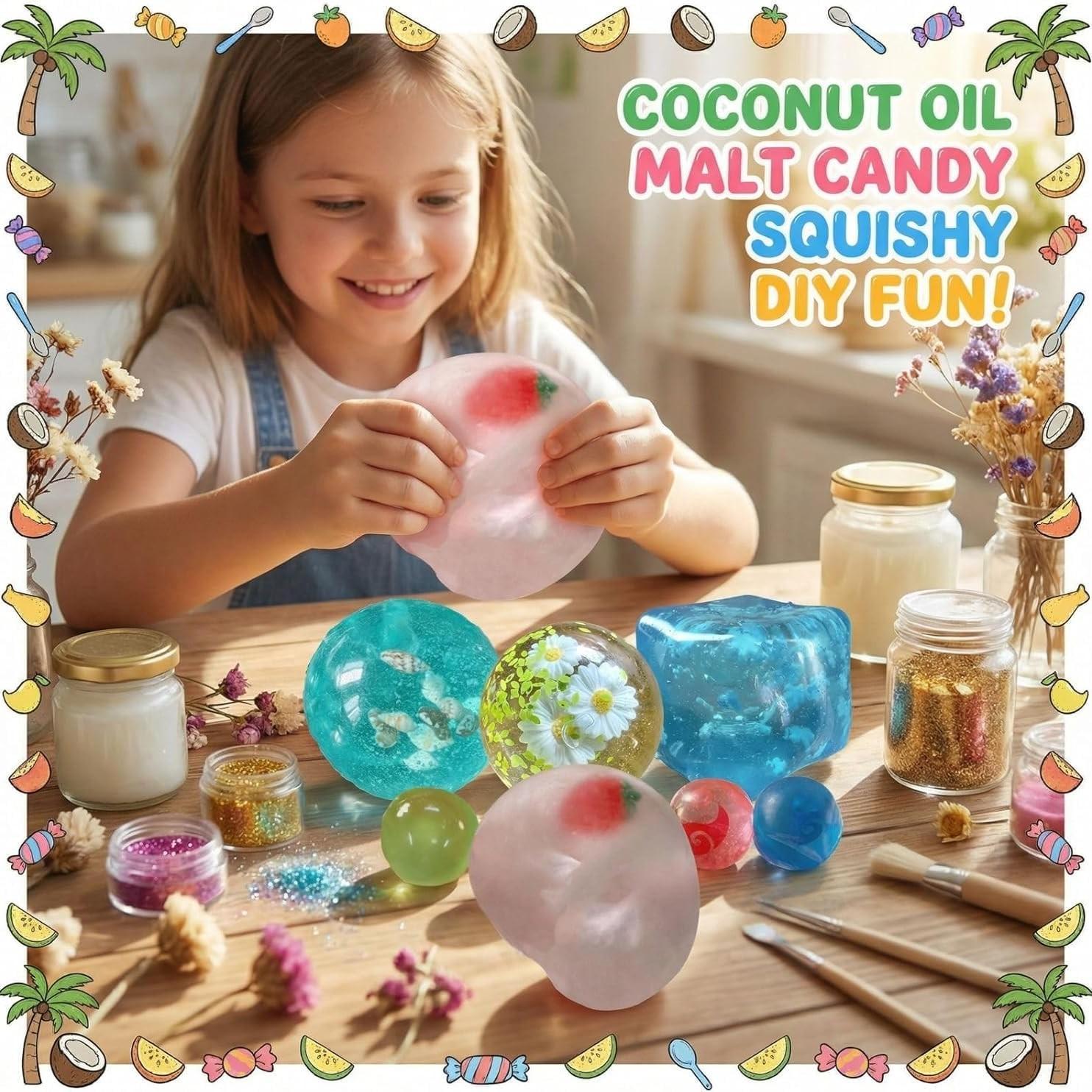 1/2 PCS Coconut Oil Squishy, Crunchy Fidget Stress Ball, Stress Relief Fidget, Slow Rising Squishy, Kasuga Daisy, Ultra-Soft & Non-Sticky, Reusable, Portable Squeeze, Decompression Squeeze Sand Glutinous Sensory Fidgety Toy, During Study, Work