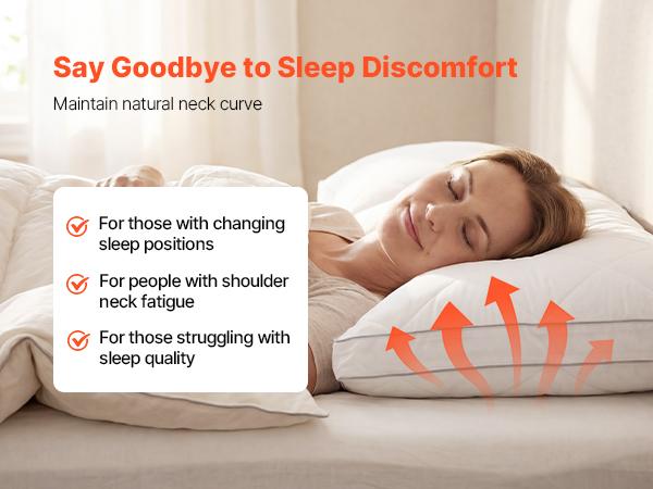 Bed Pillows for Sleeping, Set of 2, King Size Luxury Quality Hotel Pillows with Original Down Alternative Filling, Supportive and Fluffy, Bedding for Back, Stomach and Side Sleepers, White