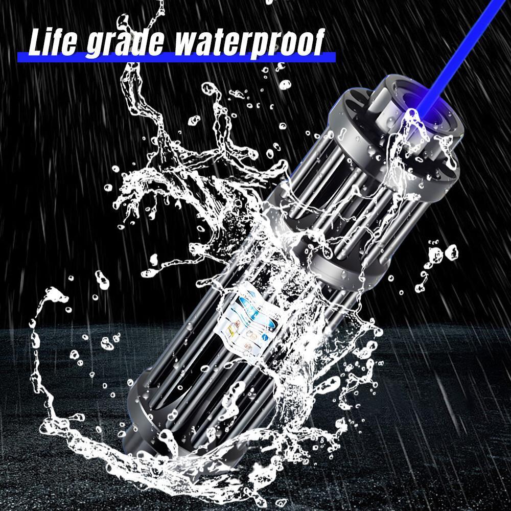 【Back To School Gift】Portable Rechargeable Blue Laser Pointer Pen, Unisex Metal Handheld Outdoor Light with 5 Pattern Heads, Battery Charger for Teachers, Tools and Gadgets Cool Gadgets