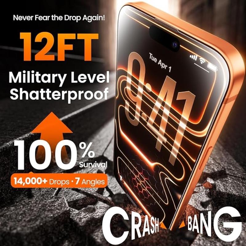 3-Pack Samsung Galaxy S26 Ultra S25 S24 Plus & Apple iPhone Screen Protectors, Ultrasound Fingerprint Unlock, Military Grade Protection