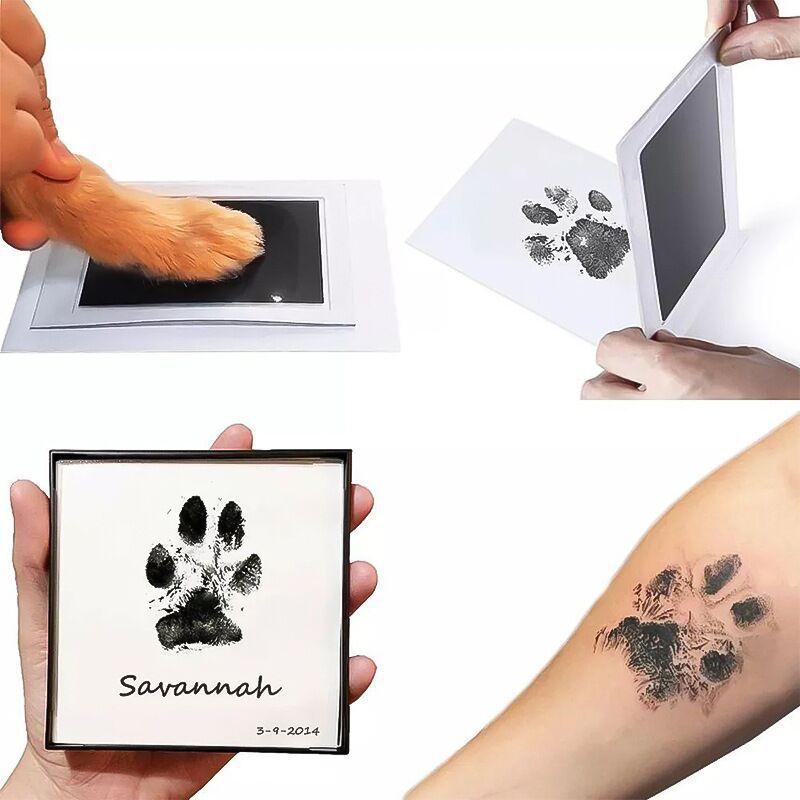 Paw Print Kit + 2 Photo Frame Inkless Hand and Footprint Kit for Dogs & Cats Mess-Free Clean Touch Ink Pad Multi-pet Capability Easy-to-Use Pet Memorial Keepsake Non-contact Usage
