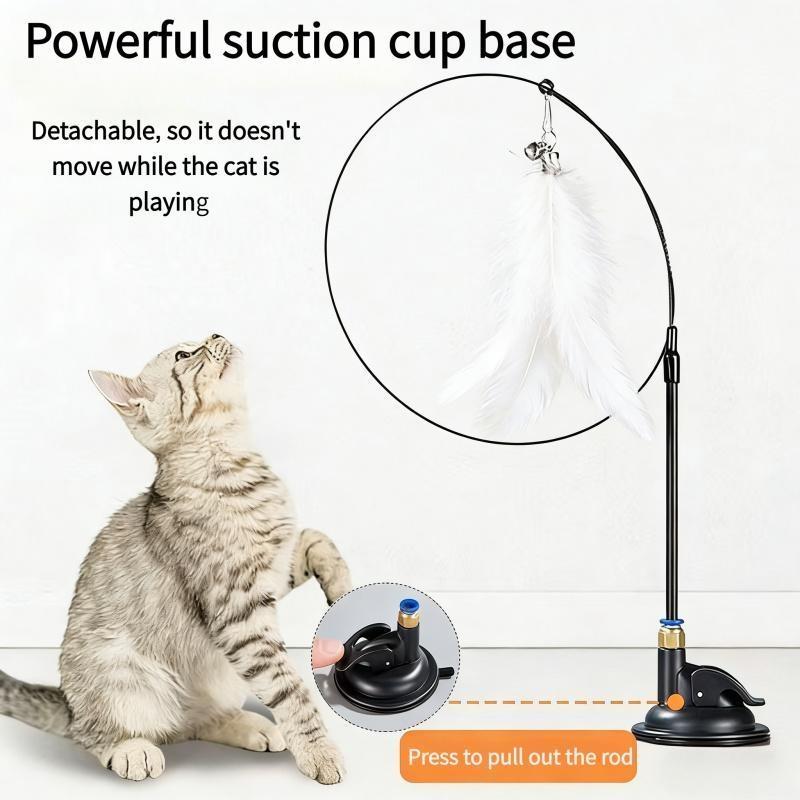 Viral Cat Toy! Suction Cup Feather Wand That Cats Go Crazy For