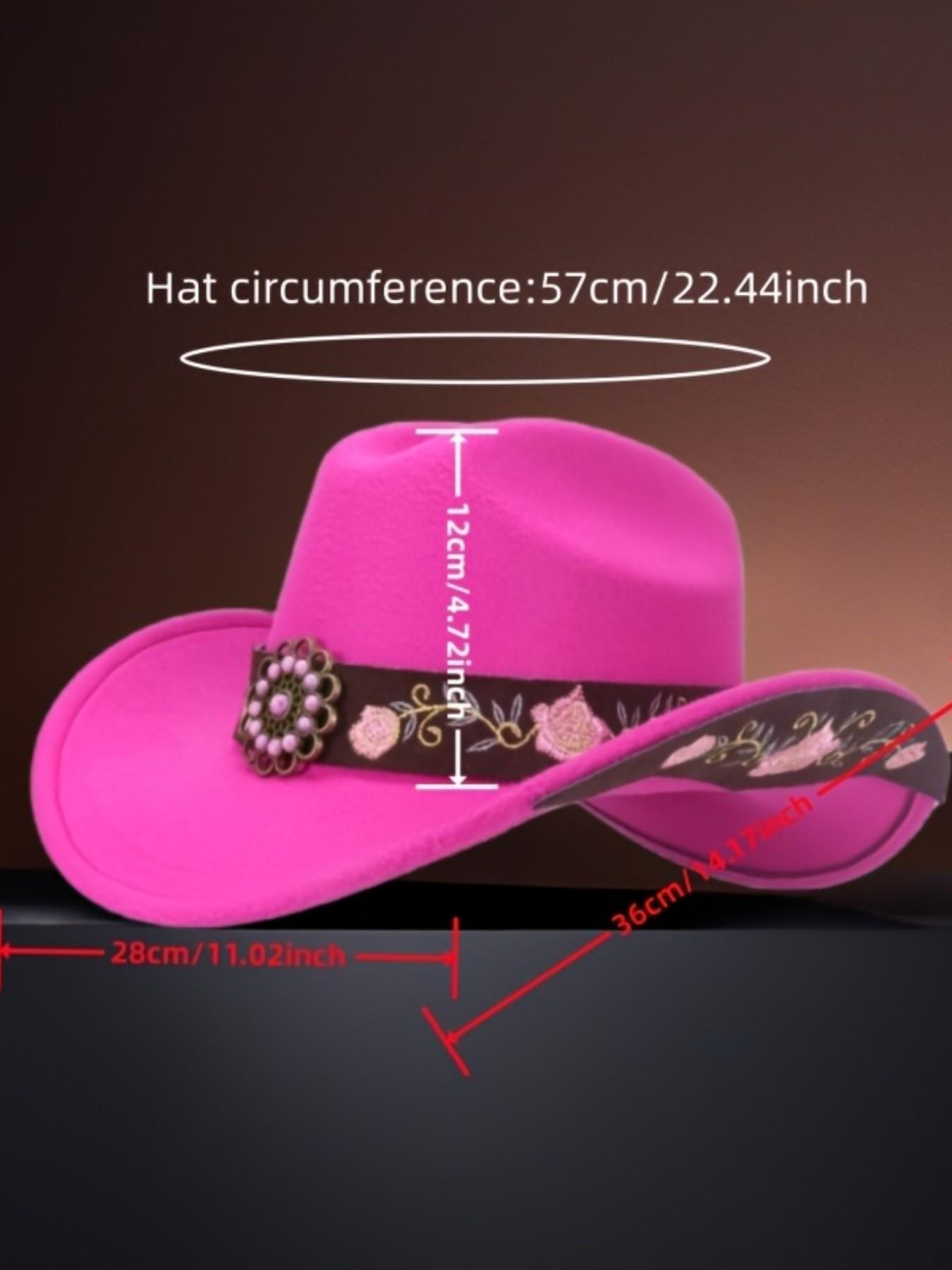 Elegant Embroidered Floral Western Hat, Perfect for Outdoor Leisure, Dance Parties, Jazz Hats, Stylish Cowboy Accessory