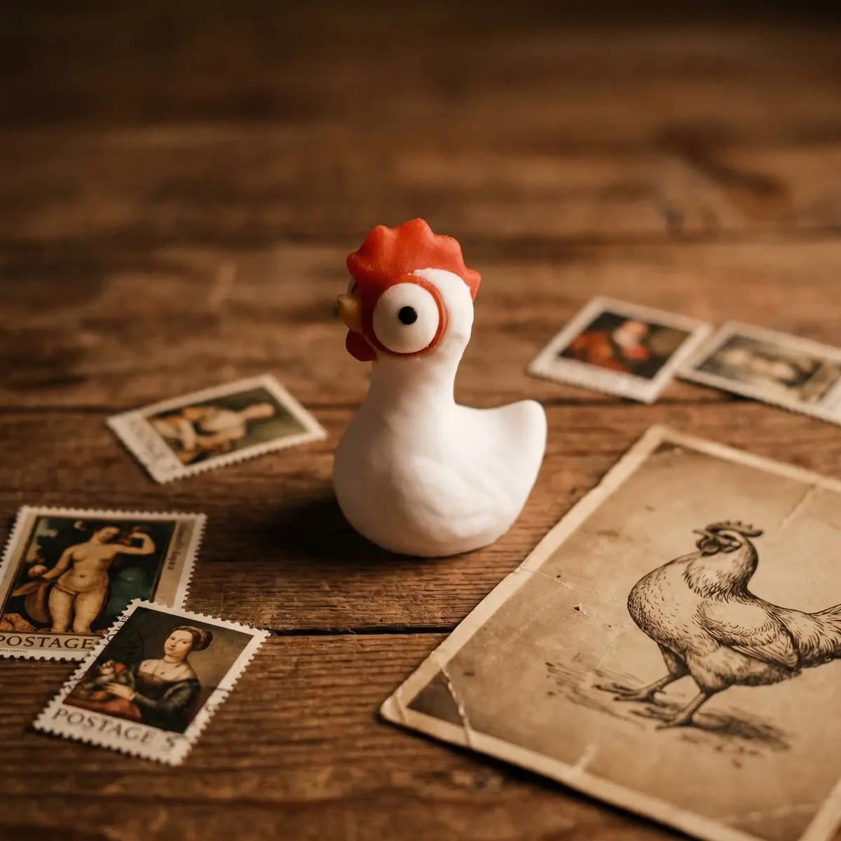 Derpy Chicken Figurine, Small Statue Ornament, Advanced Structure Design, Modern Desktop Art, Festive Atmosphere Decor, Home Office Display, Study Room Decoration