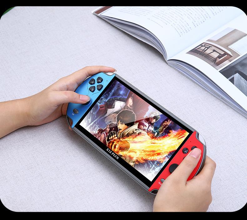 X12 PLUS Handheld Gaming Console, 7-inch Super Large Screen Game Console Handheld with NES, PSP and Arcade Simulators