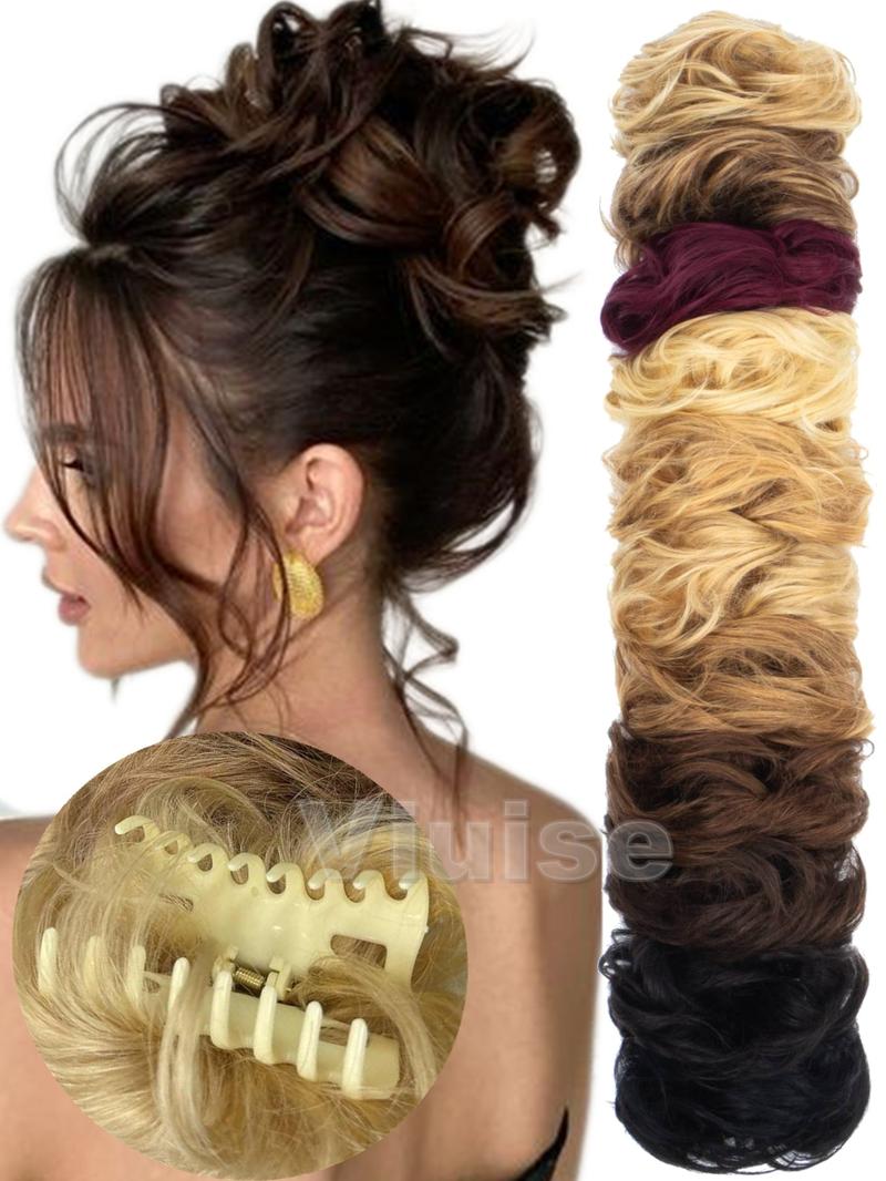 Real Human Hair Claw Chignon Messy Bun Claw Clip Hair Piece Wavy Curly Hair Bun Ponytail Extensions for Women Blonde Hair Ponytail Brown Ponytail Hair Daily Hair Buns Add Volume For Women Real Human Hair Claw Chignon Messy Bun Claw Clip Hair Piece Wavy Curly Hair Bun Ponytail Extensions for Women Blonde Hair Ponytail Brown Ponytail Hair Daily Hair Buns Add Volume For Women