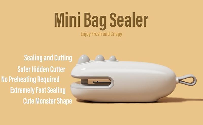 Mini snack bag sealing machine,USB rechargeable chip knife, plastic bag resealing machine, keep food fresh food storage sealer