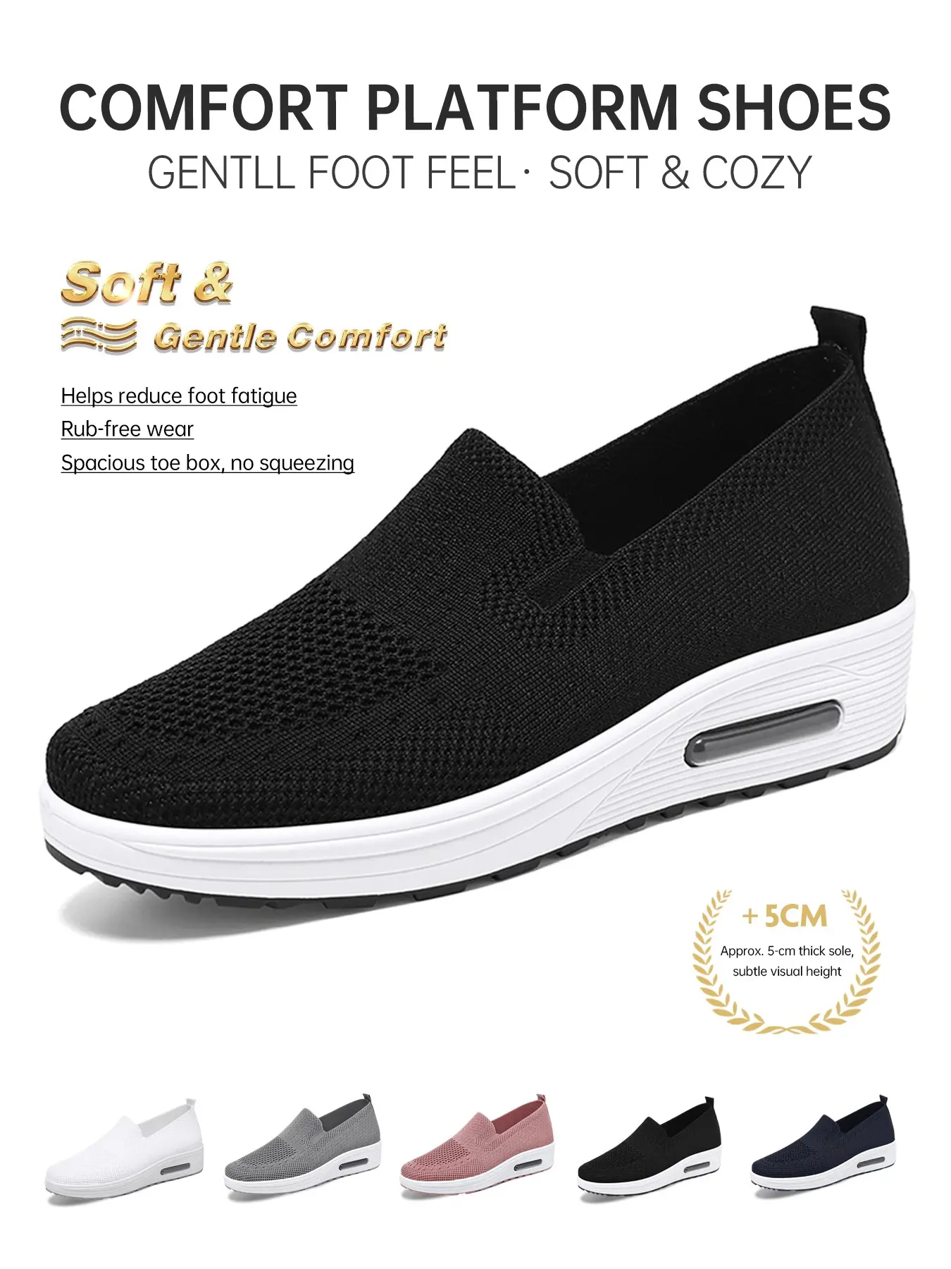 Women's Slip-On Casual Sports Shoes, Beach Vacation Comfortable Sneakers, Breathable Mesh Upper Design Ideal for Everyday Wear