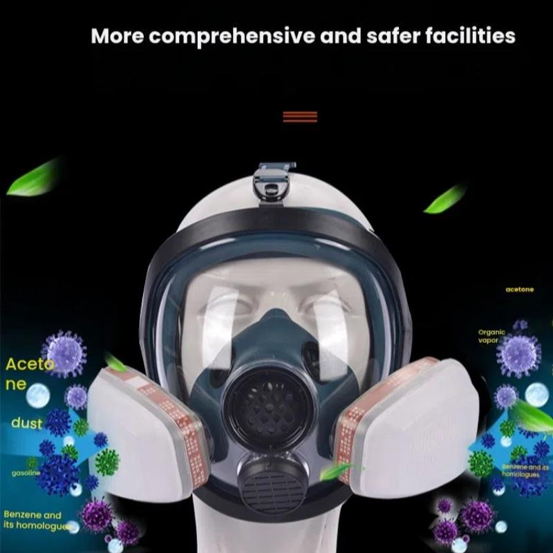 High-End Reusable Full Face Dustproof Gasproof Mask with Dual Filters, 17in1/19in1, Dustproof, Toxic Protection, Ideal for Painting, Woodworking, DIY