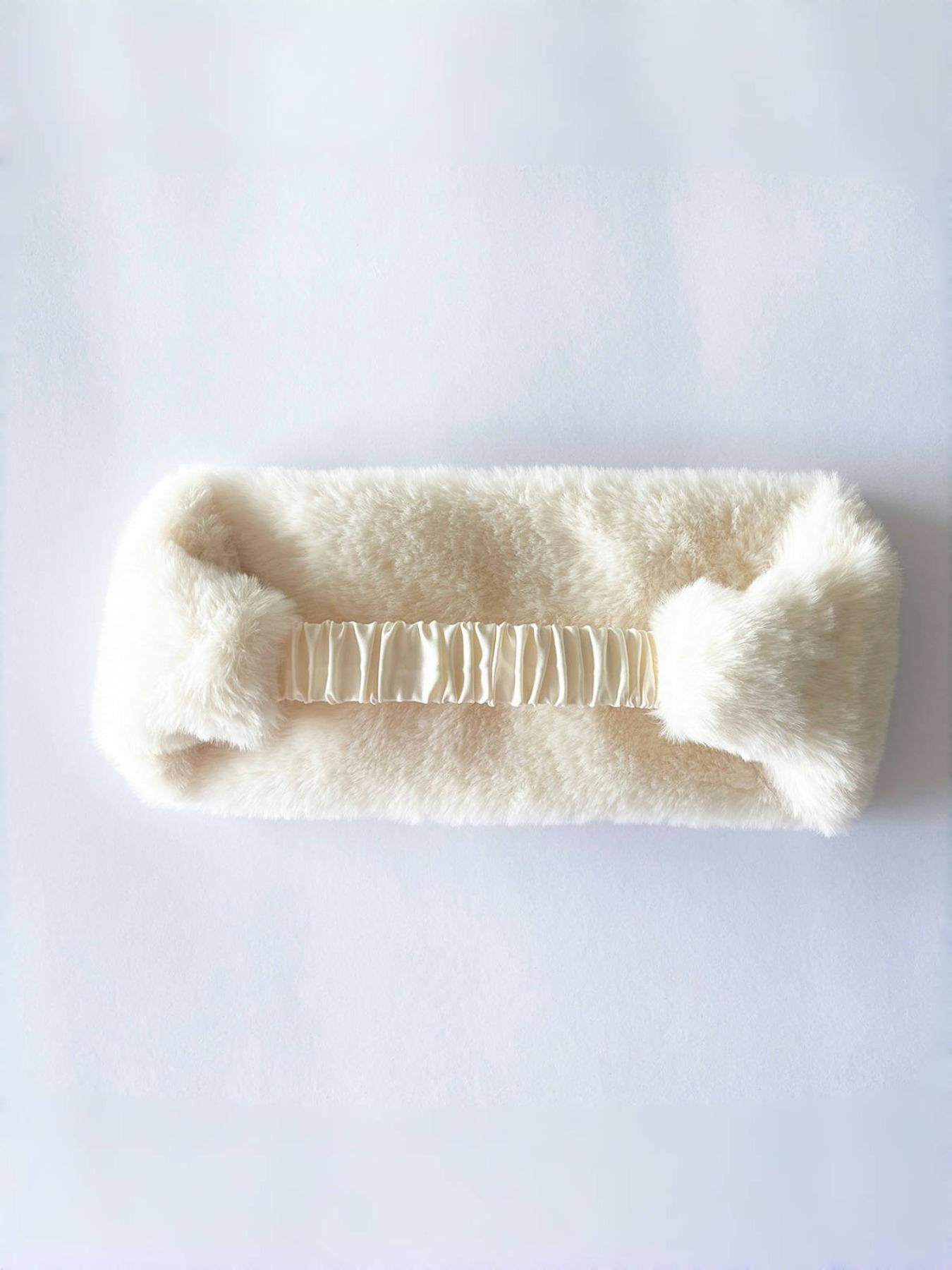 Women's Winter Faux Rabbit Fur Soft Warm Headband, Hairband, Wide Edge Windproof Cold-Proof Hair Accessory, Elastic Sweat-Absorbing Bandana, Elastic Fashion Headbands