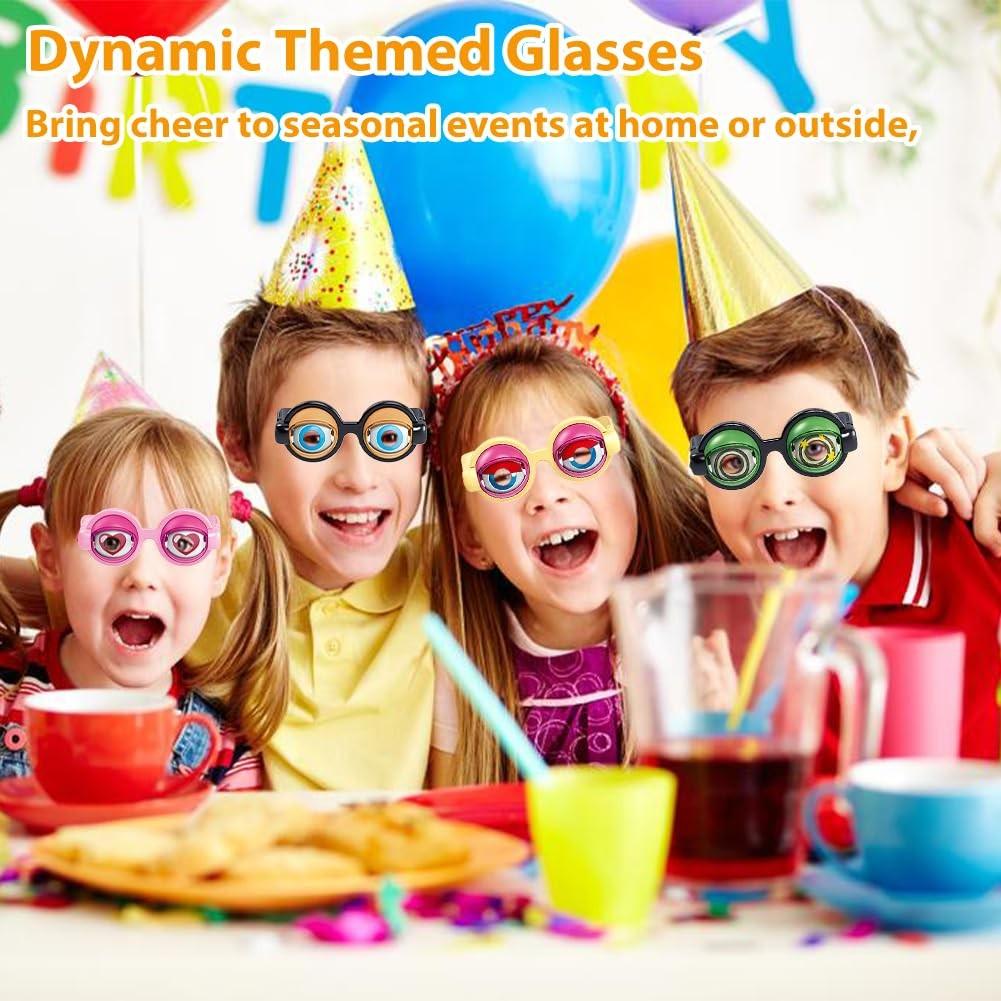 Funny Dynamic Glasses Set, Blinking Eyes, Pull String Design, Four Styles Party Props, Party Photo Prop, Adult Halloween Carnival Birthday Gifts, Masks, Accessories