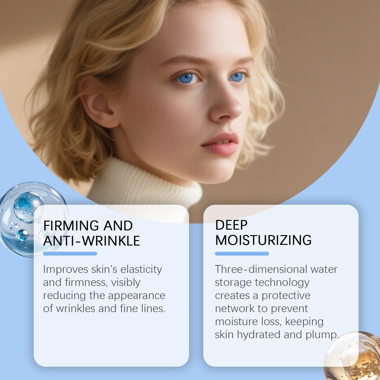 Copper peptide facial moisturizing essence, containing hyaluronic acid, 30ml moisturizing, firming, smoothing and brightening essence, makes skin smooth and young, suitable for all skin types