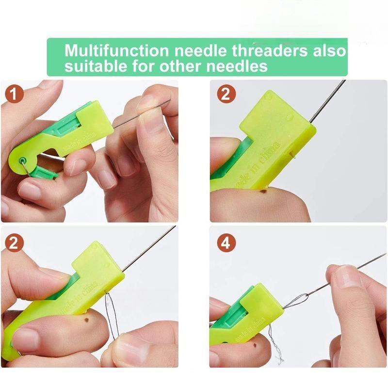 Automatic Needle Threader for Sewing Machine, Quick & Easy Threading Tool, Slip-Resistant Thread Guide Helper, Reusable Hand Sewing Accessories for Multi-Size Needles, Sewing Tools