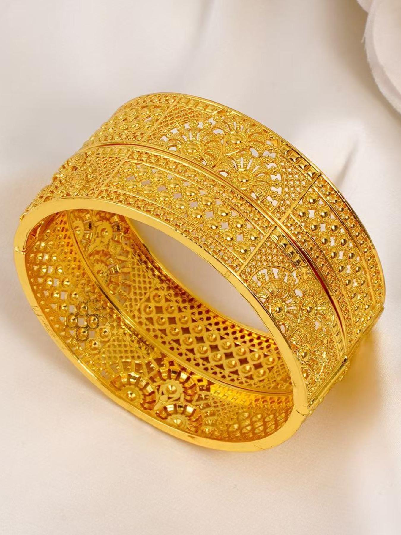 2pcs Elegant Vintage Copper Cuff Double Layered Bracelets for Women, Luxury Open Floral Design, Perfect for Daily Wear and Gifts, Batch 39dy