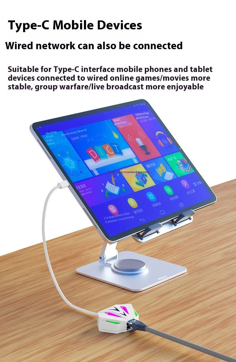 USB/Type-C wired network card to RJ45 network port 100G bandwidth computer external network port expansion converter, high-speed 100 to 1000G wired external RGB external hard drive, free Ethernet card converter