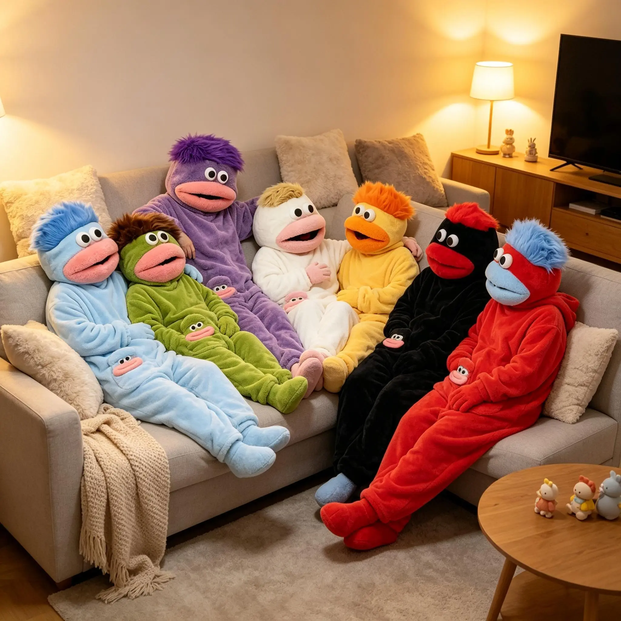 Family Matching Monster Onesie Pajamas – Oversized Wearable Blanket Hoodie for Kids Adults, Ultra-Soft Flannel Pullover Loungewear, Viral TikTok Funny Costume for Halloween Christmas, Cozy  xmas outfit   Winter Family Photo Pajama Set Womenswear Clothes M