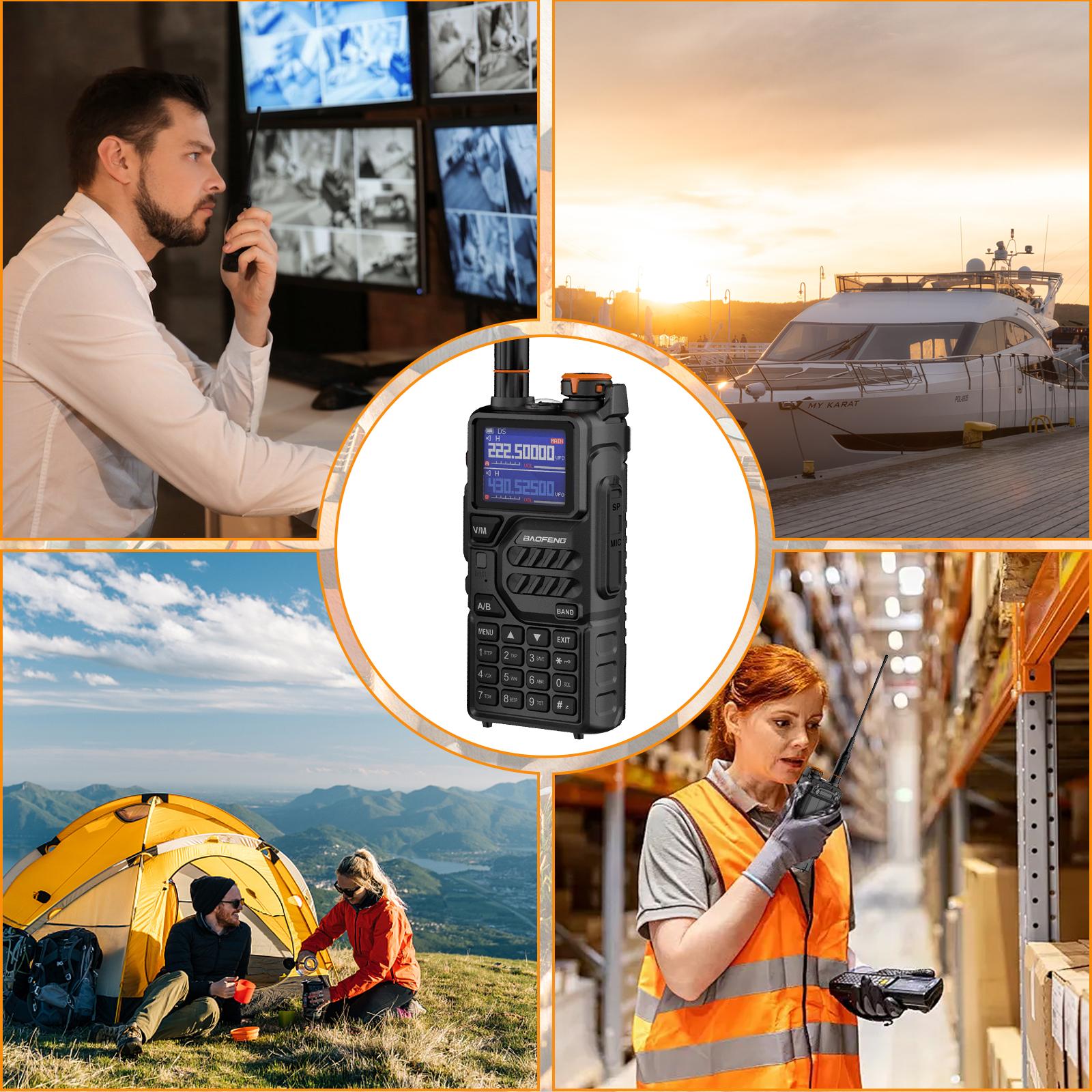 BAOFENG Radio K5PLUS 10W Max Power Handheld Walkie Talkie Long Range Two Way GMRS Radio, Rechargeable Long Range Ham Radio with NOAA Weather Alert Copy Frequency USB-C Charginng, Survival Gear for Ourdoor Audio
