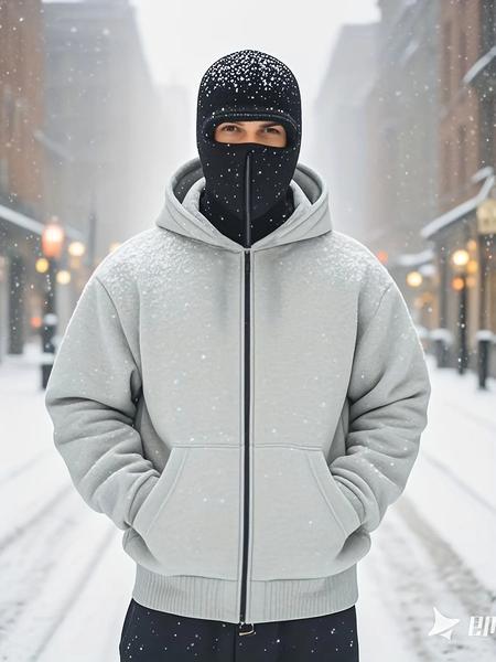 Men's full zipper double hooded sweatshirt - A warm sweatshirt with a front zipper design, a loose and lightweight jacket suitable for fitness, outdoor and daily winter wear - non-elastic fabric (hand-washable) - an ideal choice for winter activities, spo