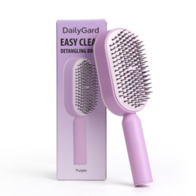1pc Press-Down Easy-Clean Hair Comb, Anti-Tangle Scalp Massage Brush, Anti Tangle Brushes, Dry/wet Use Styling Comb, Detangling Brush For Curly Hair, Ideal for Long Curly Hair, Short Hair, Home, Salon, Travel