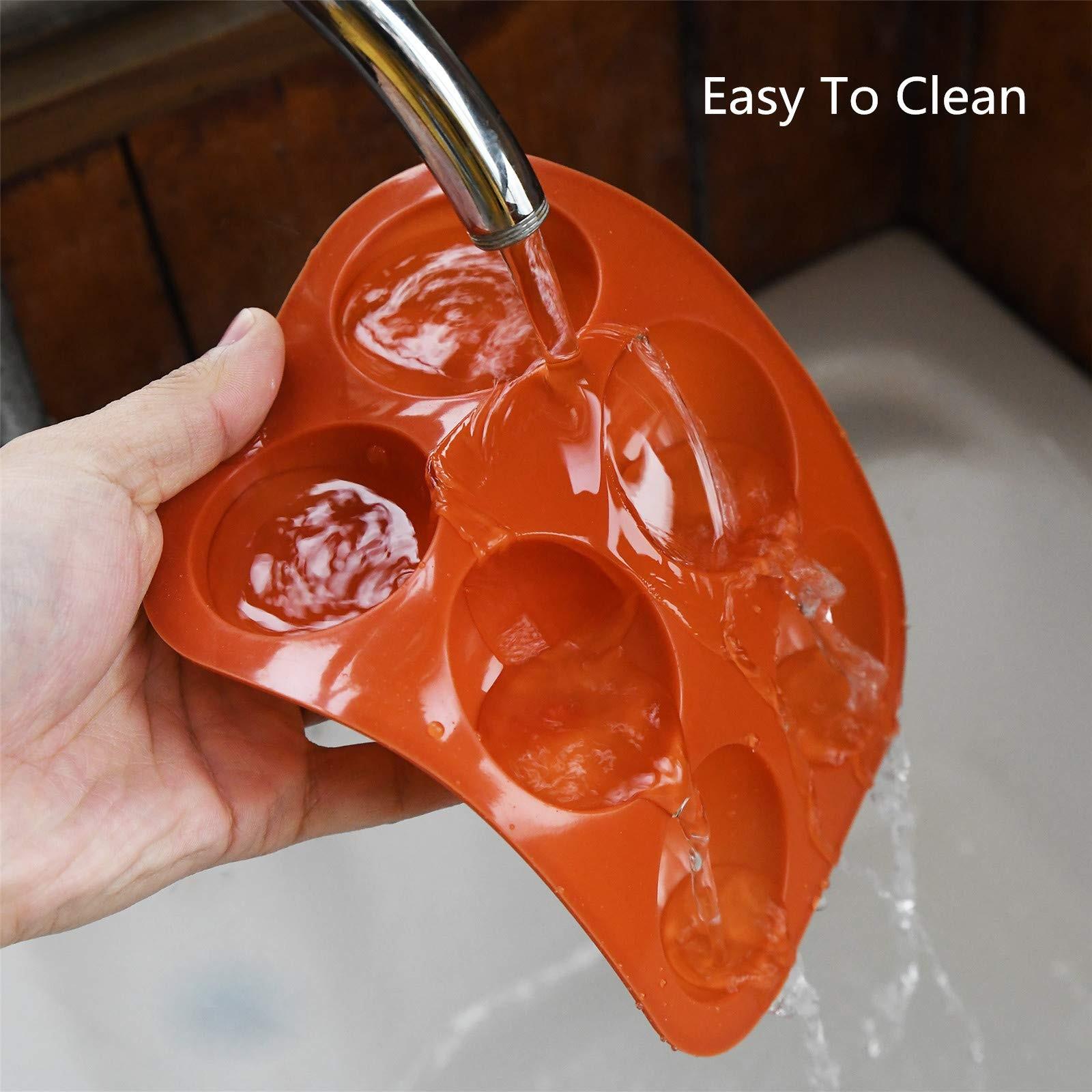 2pcs Semi Sphere Silicone Ice Mold, 6-Cavity Reusable Baking Mold for Making Hot Chocolate Bombs Jelly Dome Mousse Soap Ice Cube Tray