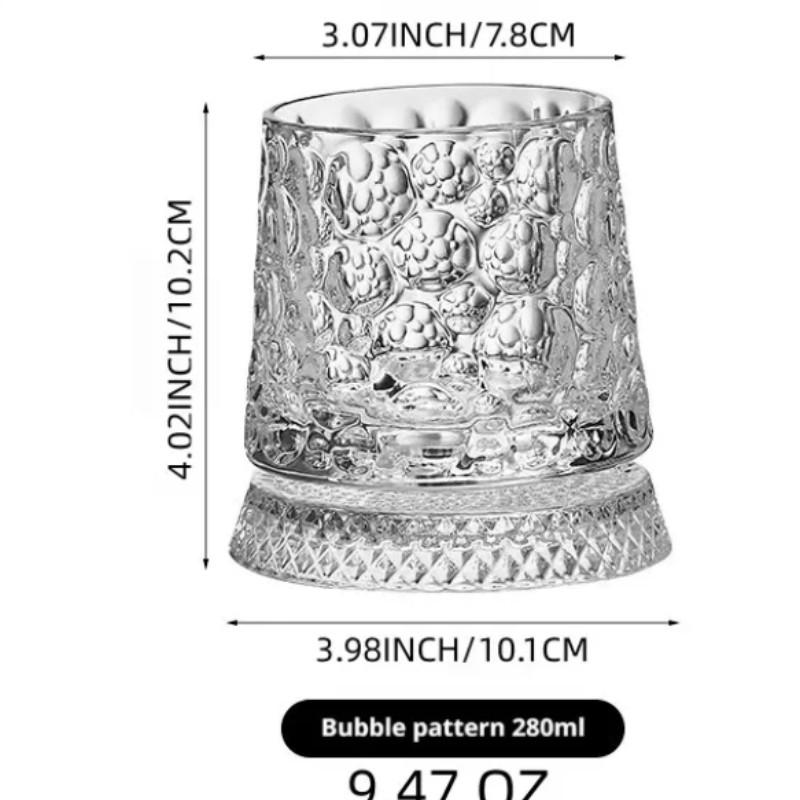 Luxury Whiskey Glass Rotating Cup, Crystal Glass Wine Cup, Home Use Beer Mug, High-End Barware, Elegant Drinkware for Special Occasions