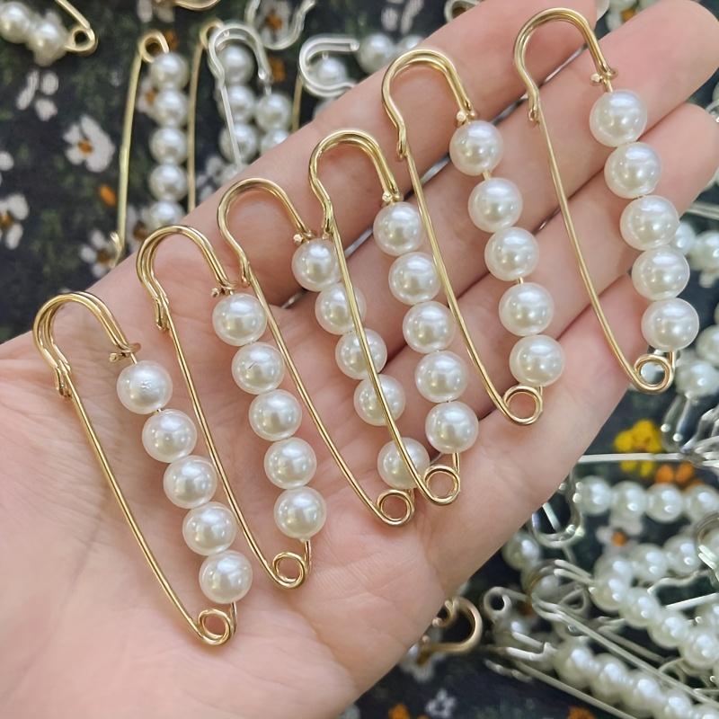 8pcs No-Sew Clothing Clips - Adjustable Buckle with Detachable Pearls, for Dresses, Shirts, Pants, Garments - Elegant Fasteners for Wedding, Party, Everyday Outfits - Durable & Easy Application, Fashion Embellishments, Chic Design, Polished Look