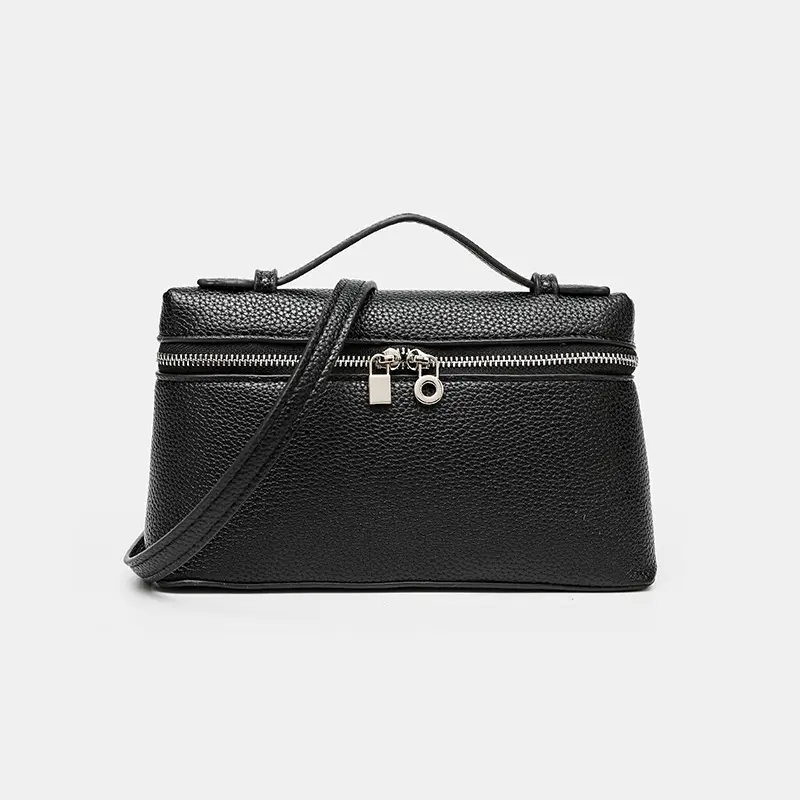Women's Retro Minimalist Lunch Box Bag - Compact Portable Crossbody Purse with Adjustable Strap, Top Handle, PU Outer, Durable Daily Use Gym Bag
