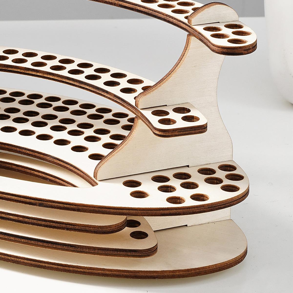 Simple Wooden Elliptical Pencil Holder, Handmade Wood Craft, Desk Organizer, Decorative Pen Stand, Ideal for Study Room, Makeup Table, Bookshelf