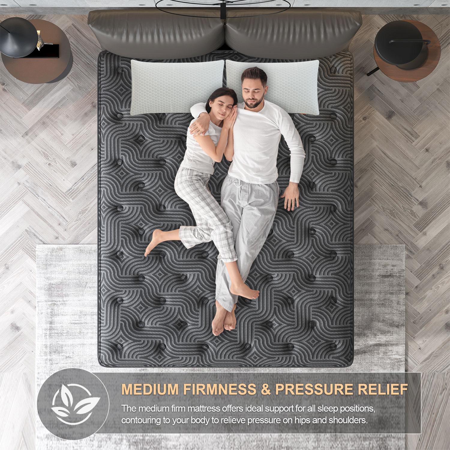 9 /12/14 Inch Gel Memory Foam Mattress Twin Full Queen King Bed Hybrid Spring Mattress  In A Box ，Medium Firm for Motion Isolation, Edge Support