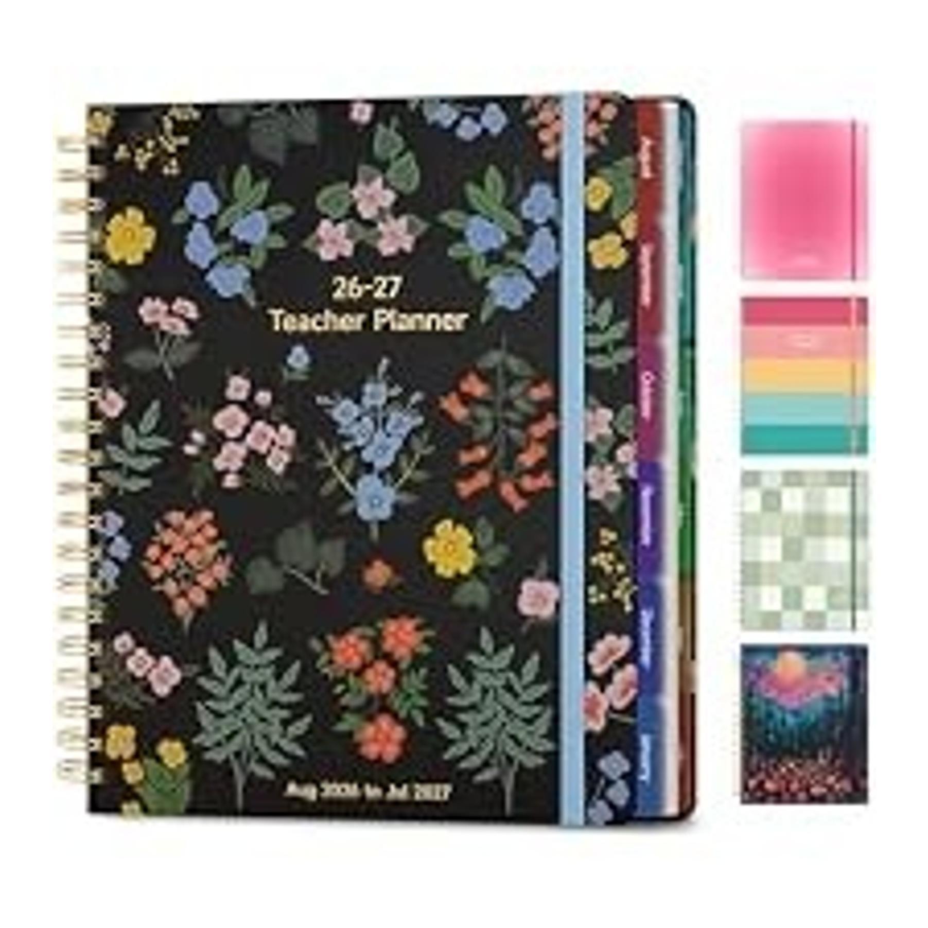 Hardcover Spiral Notebook Journal for Women & Men, Cute 5 Subject Notebook College Ruled for School & Work, Pink Journaling Notebooks with Removable Dividers Tabs, 8" x 10", 300 Pages, Bows
