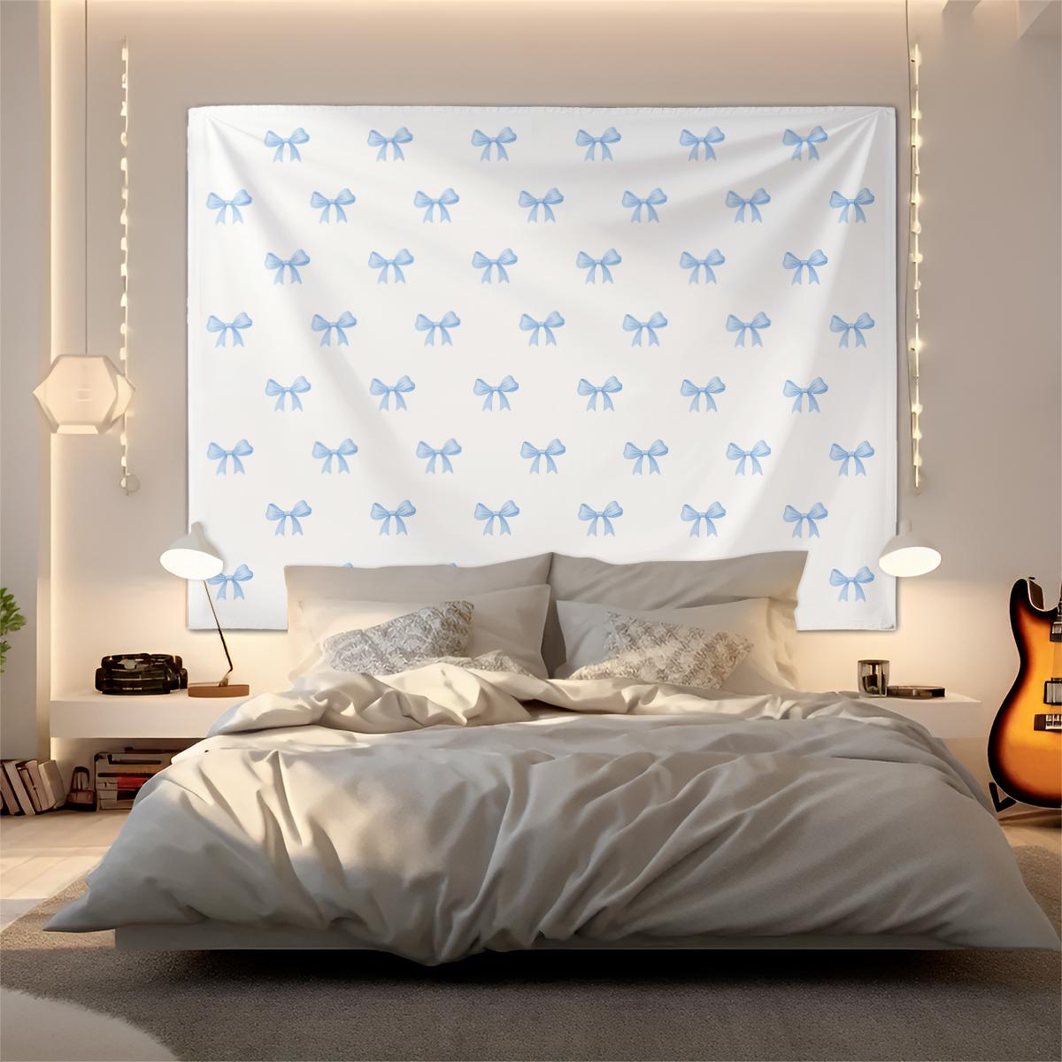 Bow Series Cute Romantic Sweet Decorative Tapestry, Gentle Healing Girlish Aesthetic, Photo & Party Backdrop, Housewarming Birthday Valentine's Day Christmas Gift