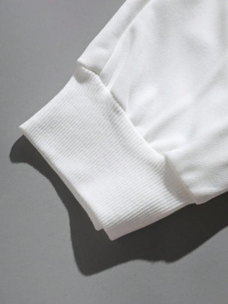 Men's Gothic Font Print Hoodie Set, Fitted Warm Winter, Street Style Jogger Pants, Comfortable No Match Needed