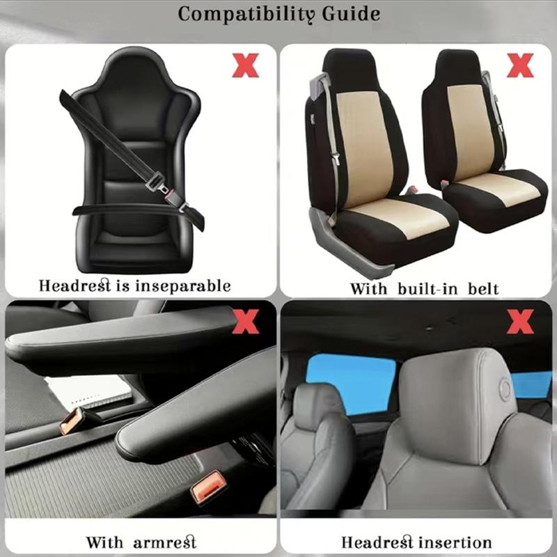 45-Piece Luxury Car Seat & Interior Set: Car Interior Decoration, Polyester 5-Seater Seat Covers, Plush Hanging Charms, PU Leather Steering Wheel Cover, Shoulder Pads, Gear Shift Cover, and Other Decorative Items; Fits Most Sedan and SUV Models